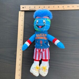 Harlem Globetrotters Globie Mascot Plush Doll Blue Globe Head 13 Inch Souvenir